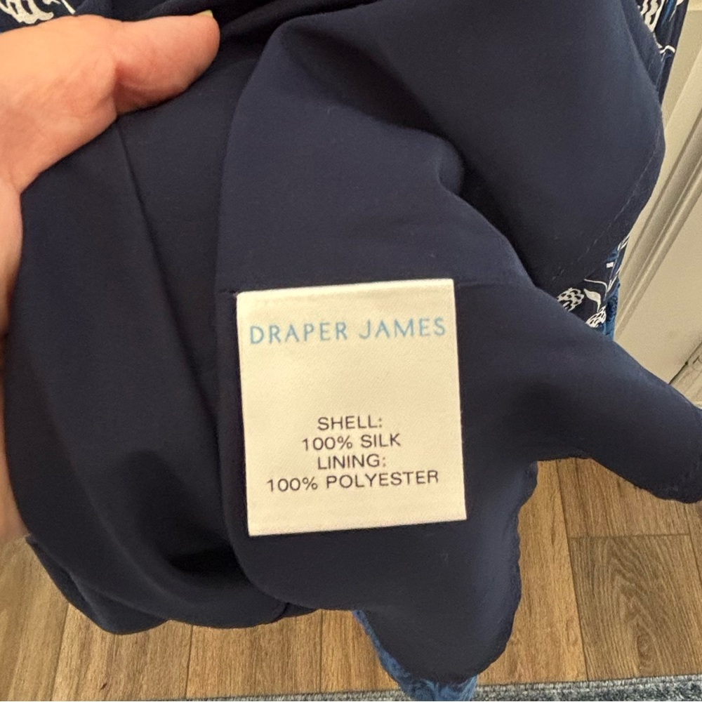 Draper James Silk Mixed Print V-Neck Midi Dress 8 - Picture 8 of 9